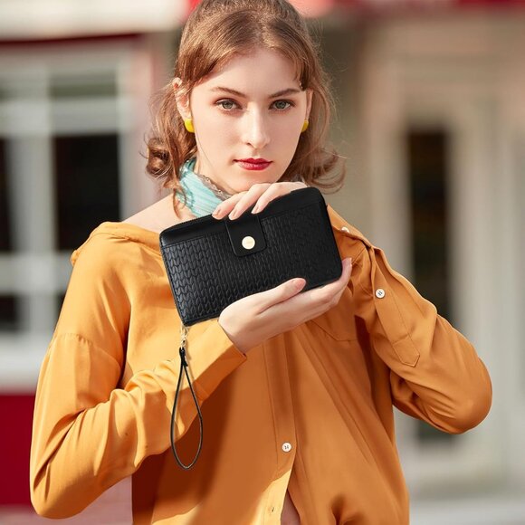 🆕Women Black PU Leather Crossbody Cell Phone Wallet Purse RFID Protection Card - Picture 7 of 7